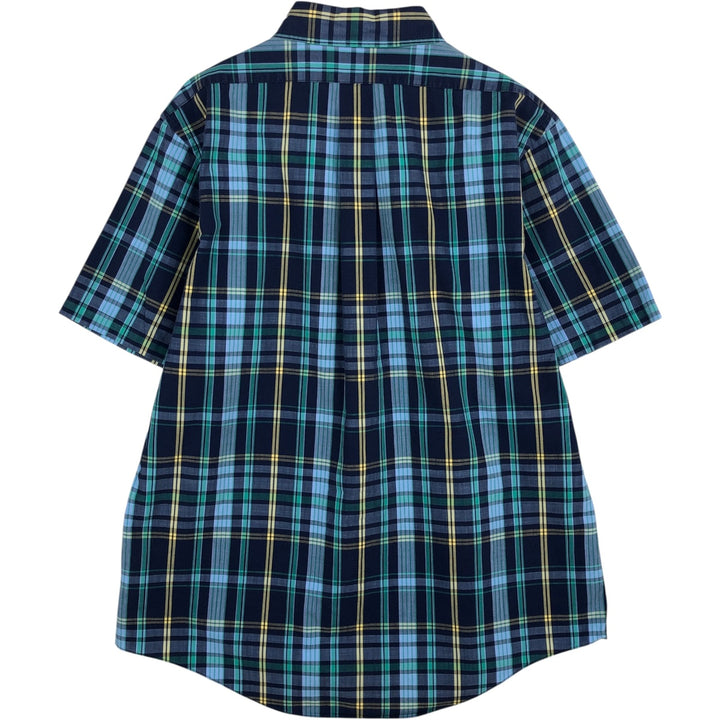 Brooks Brothers Est.1818 REGENT Madras Check Long-Sleeve Button-Down Check Shirt, Men's Size L (approx.) cotton navy blue type Vintage Second Hand