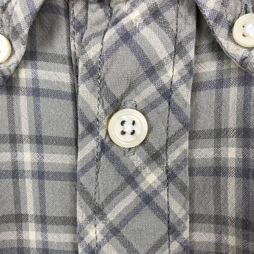 Eddie Bauer Half-Button Long-Sleeve Button-Down Check Shirt, Boxy Shirt, Men's Size XL cotton Khaki type Vintage Second Hand