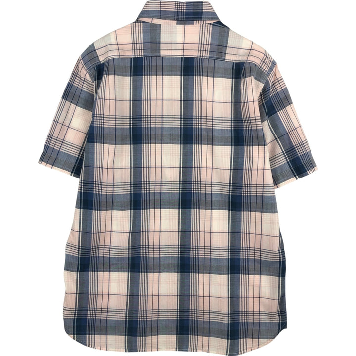 90s-00'S L.L.Bean Madras Check Short-Sleeve Cotton Check Shirt, Men's Size M (Equivalent), Vintage cotton pink type Vintage Second Hand