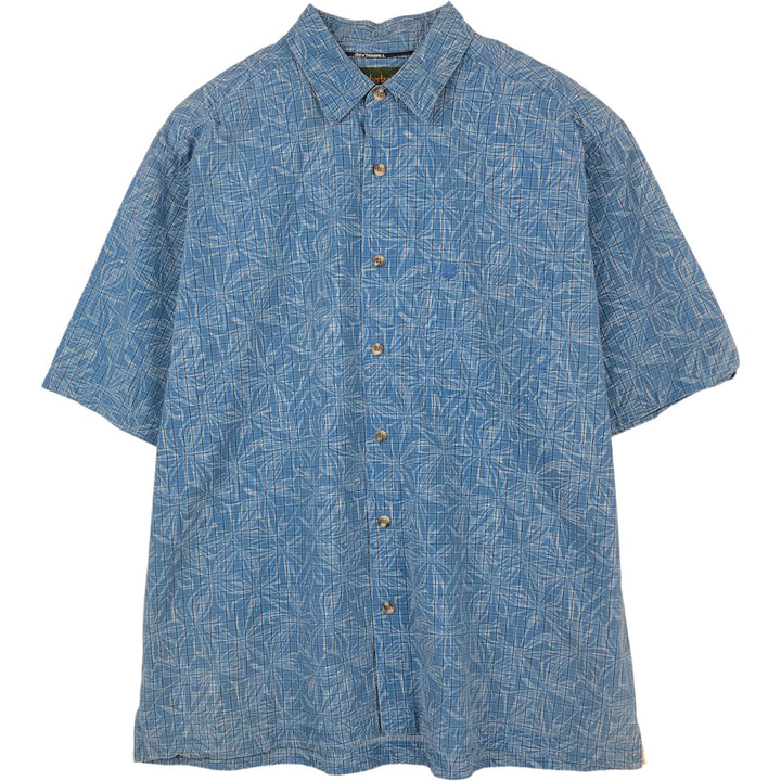 90s-00'S Timberland Check Pattern Short-Sleeve Cotton Shirt, Men's Size L (Equivalent), Vintage cotton blue type Vintage Second Hand