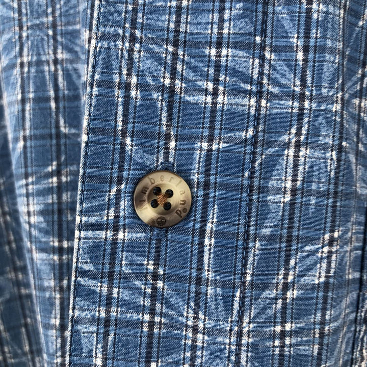 90s-00'S Timberland Check Pattern Short-Sleeve Cotton Shirt, Men's Size L (Equivalent), Vintage cotton blue type Vintage Second Hand