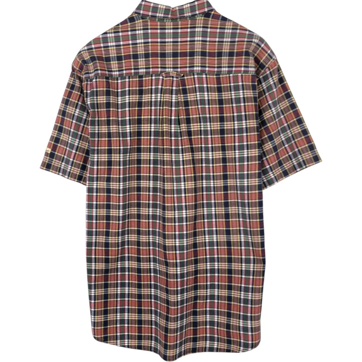 2000'S WOOLRICH Short Sleeve Button-Down Check Shirt, Men's Size L cotton navy blue type Vintage Second Hand