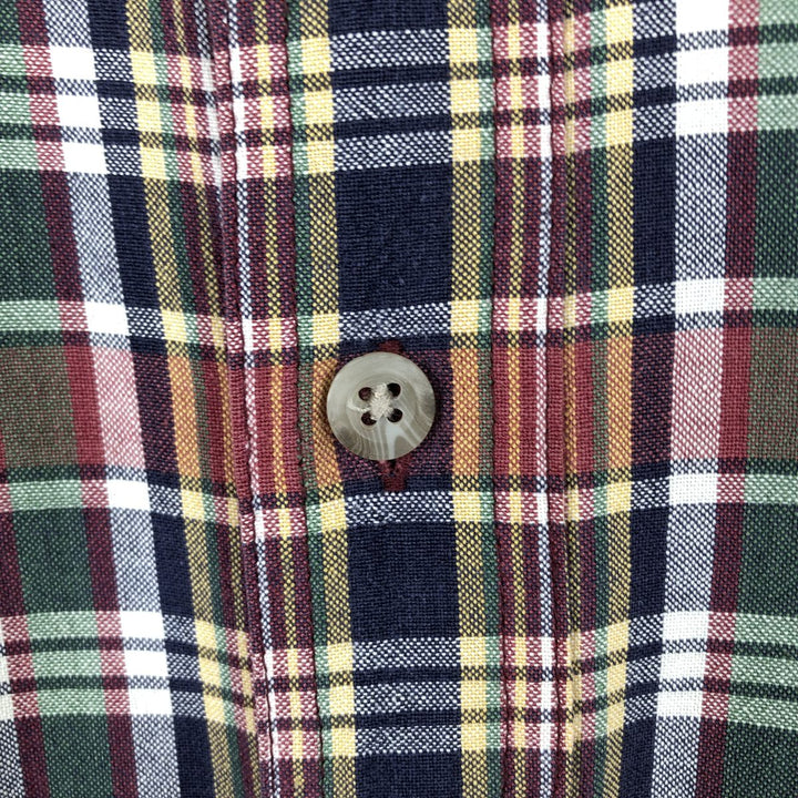 2000'S WOOLRICH Short Sleeve Button-Down Check Shirt, Men's Size L cotton navy blue type Vintage Second Hand