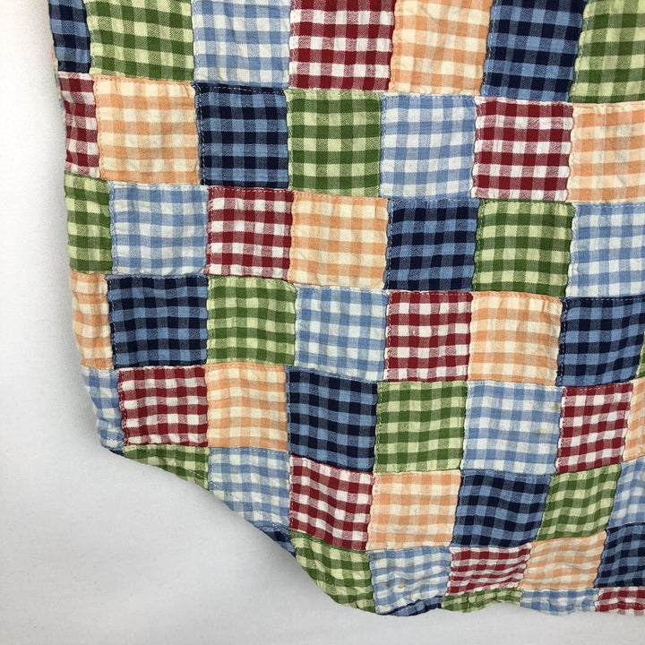2000'S Orvis Gingham Check Patchwork Short-Sleeve Button-Down Check Shirt, Men's Size M (approx.) cotton green type Vintage Second Hand