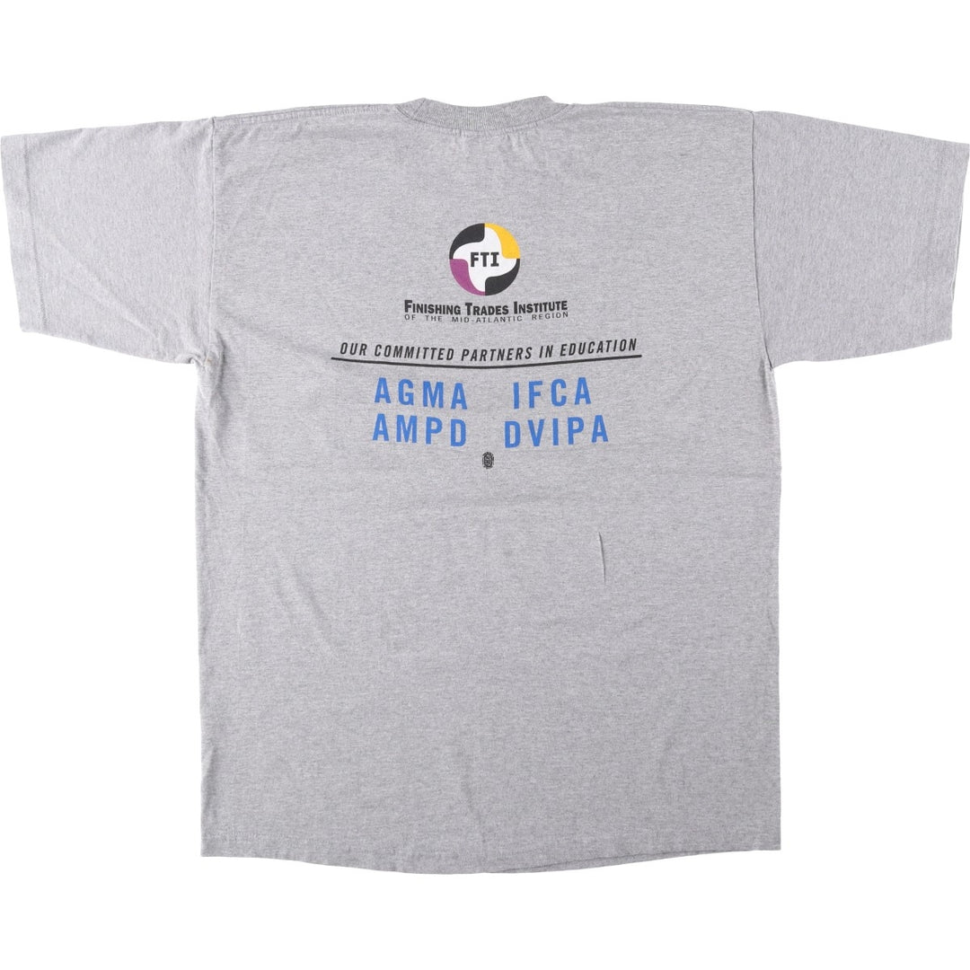 90s-00'S UNION MADE FINISHING TRADES INSTITUTE OF THE MID-ATLANTIC REG Advertising T-shirt, Made in USA, Men's XL equivalent. cotton gray type Vintage Second Hand