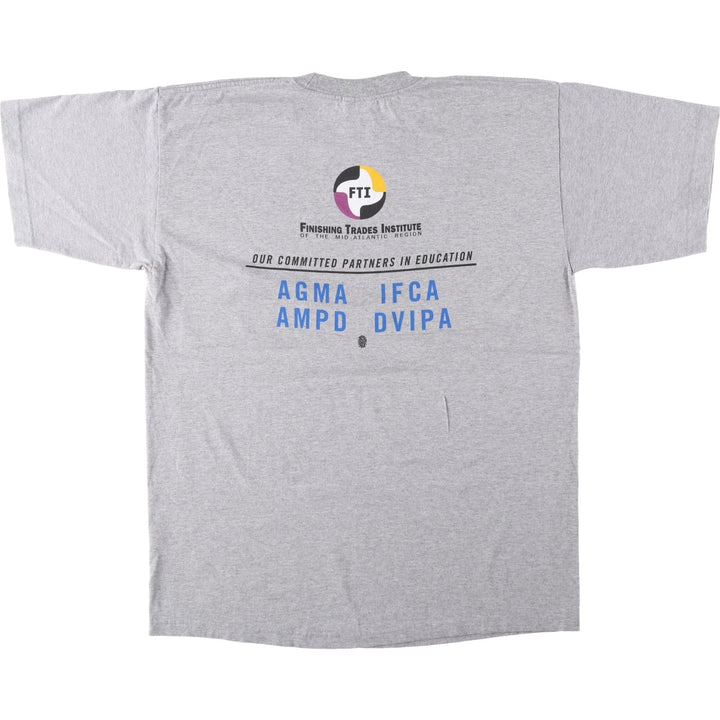 90s-00'S UNION MADE FINISHING TRADES INSTITUTE OF THE MID-ATLANTIC REG Advertising T-shirt, Made in USA, Men's XL equivalent. cotton gray type Vintage Second Hand