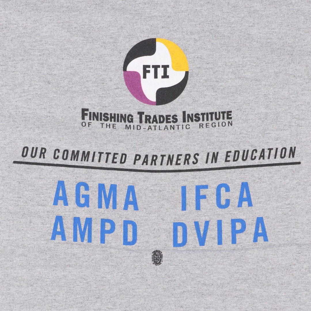 90s-00'S UNION MADE FINISHING TRADES INSTITUTE OF THE MID-ATLANTIC REG Advertising T-shirt, Made in USA, Men's XL equivalent. cotton gray type Vintage Second Hand