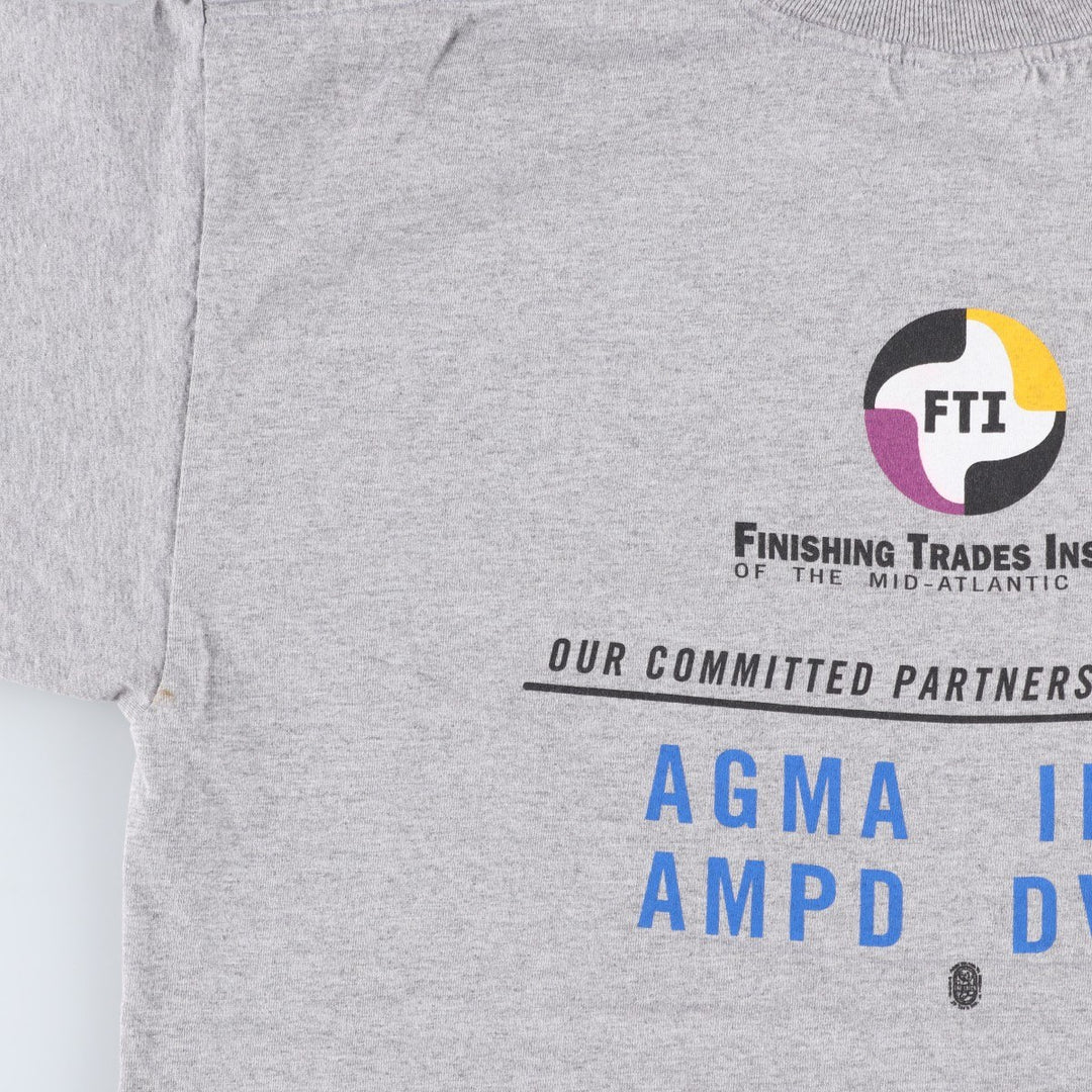 90s-00'S UNION MADE FINISHING TRADES INSTITUTE OF THE MID-ATLANTIC REG Advertising T-shirt, Made in USA, Men's XL equivalent. cotton gray type Vintage Second Hand