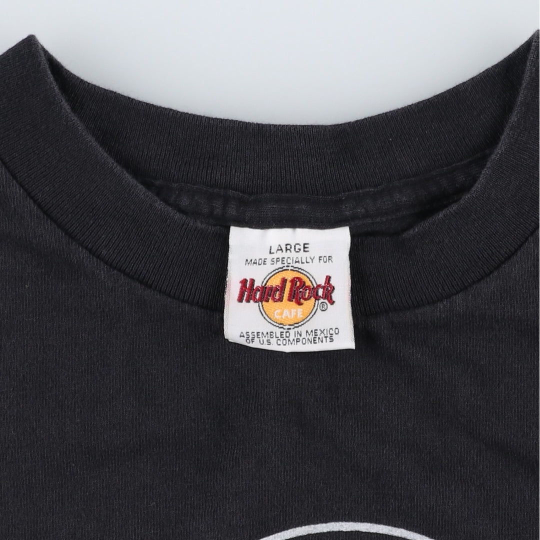 90s-00'S Hard Rock Cafe advertising T-shirt, men's size L (approx.) cotton black type Vintage Second Hand