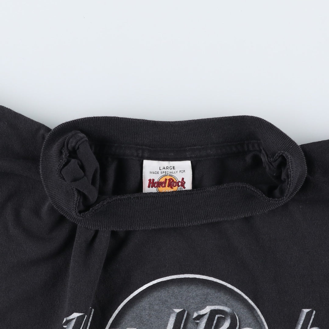 90s-00'S Hard Rock Cafe advertising T-shirt, men's size L (approx.) cotton black type Vintage Second Hand