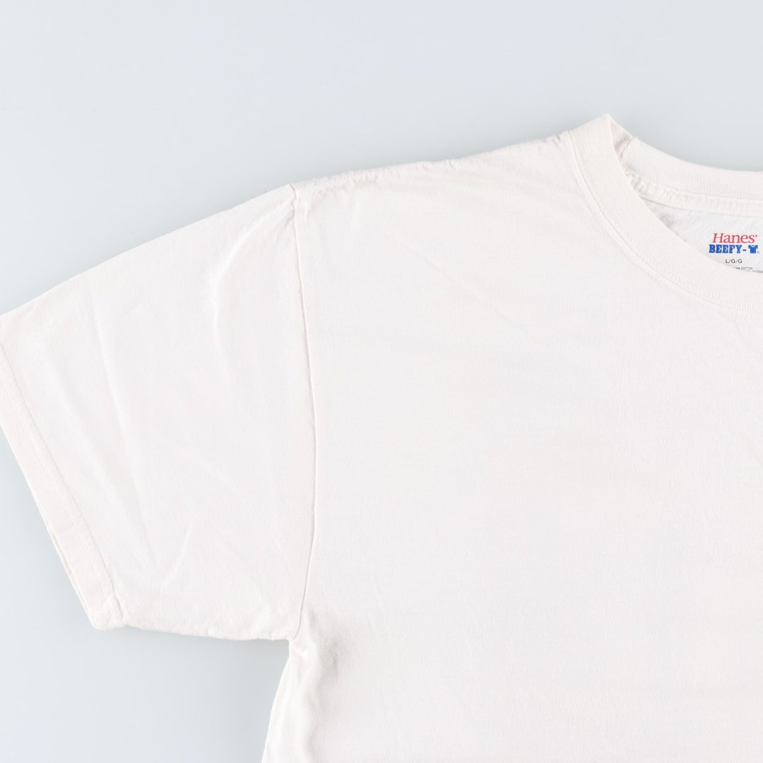 Hanes BEEFY-T IN-N-OUT BURGER Advertising T-Shirt, Men's Size L (approx.) cotton white type Vintage Second Hand