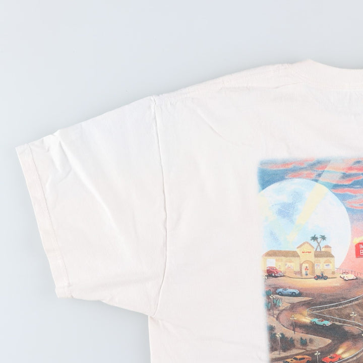 Hanes BEEFY-T IN-N-OUT BURGER Advertising T-Shirt, Men's Size L (approx.) cotton white type Vintage Second Hand