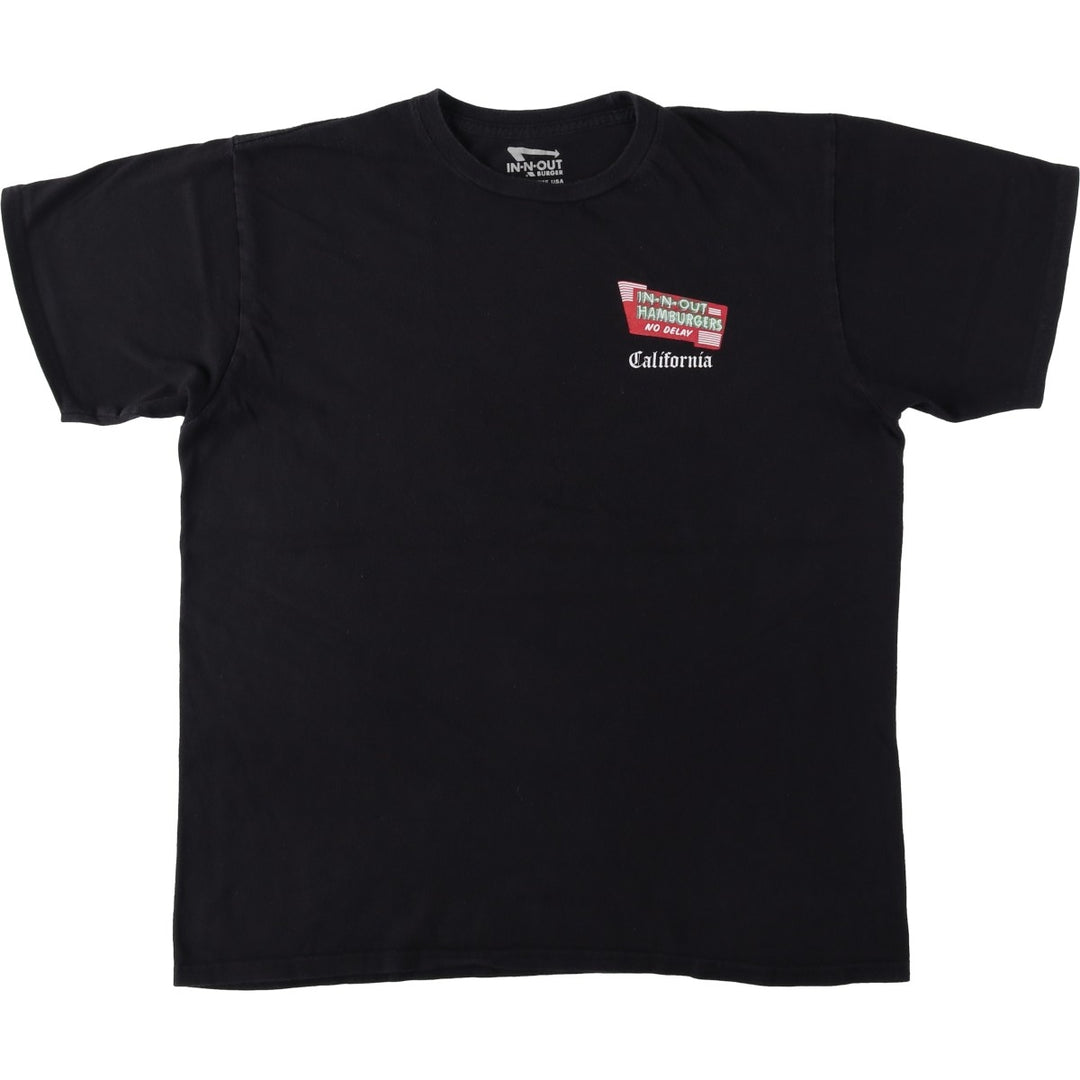 IN-N-OUT BURGER In-N-Out Burger Advertising T-shirt Made in USA Men's L size cotton black type Vintage Second Hand