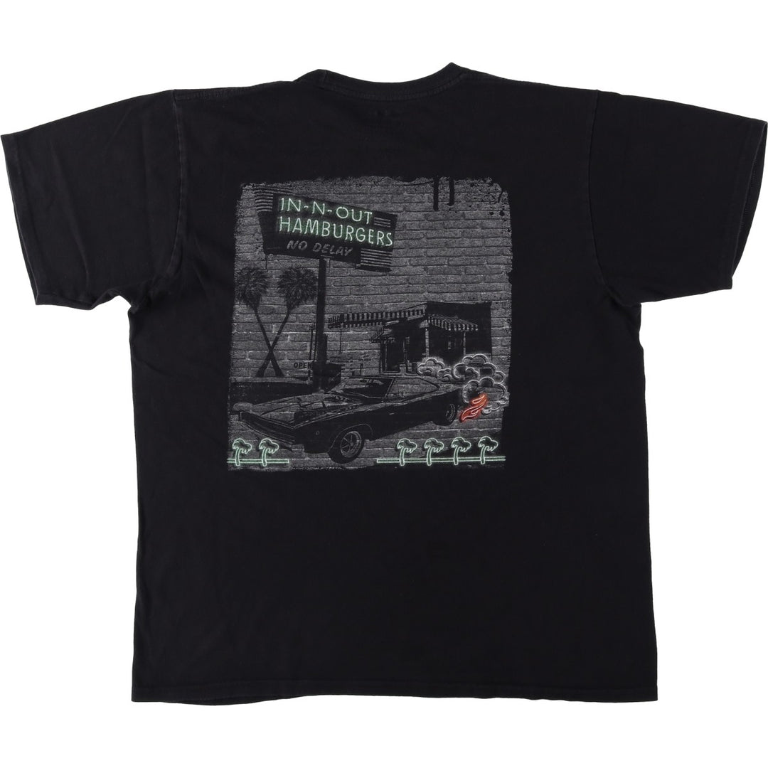 IN-N-OUT BURGER In-N-Out Burger Advertising T-shirt Made in USA Men's L size cotton black type Vintage Second Hand