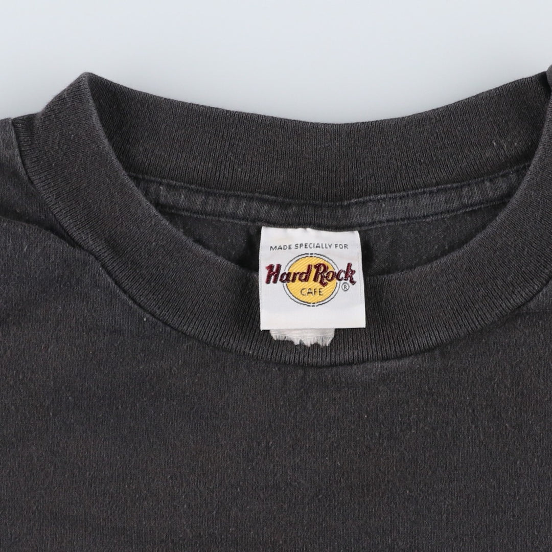 90s-00'S Hard Rock Cafe advertising T-shirt, men's size XL (approx.) unclear black type Vintage Second Hand