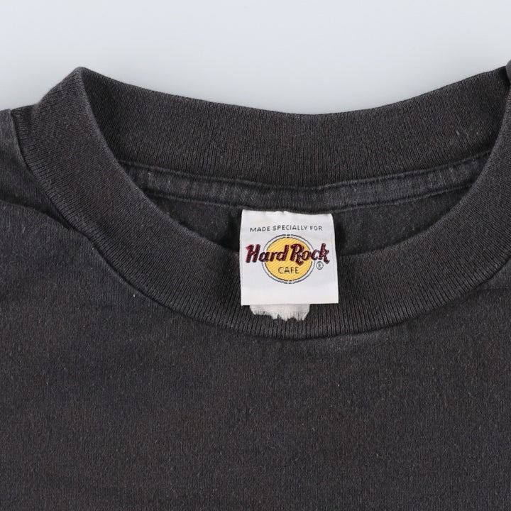 90s-00'S Hard Rock Cafe advertising T-shirt, men's size XL (approx.) unclear black type Vintage Second Hand