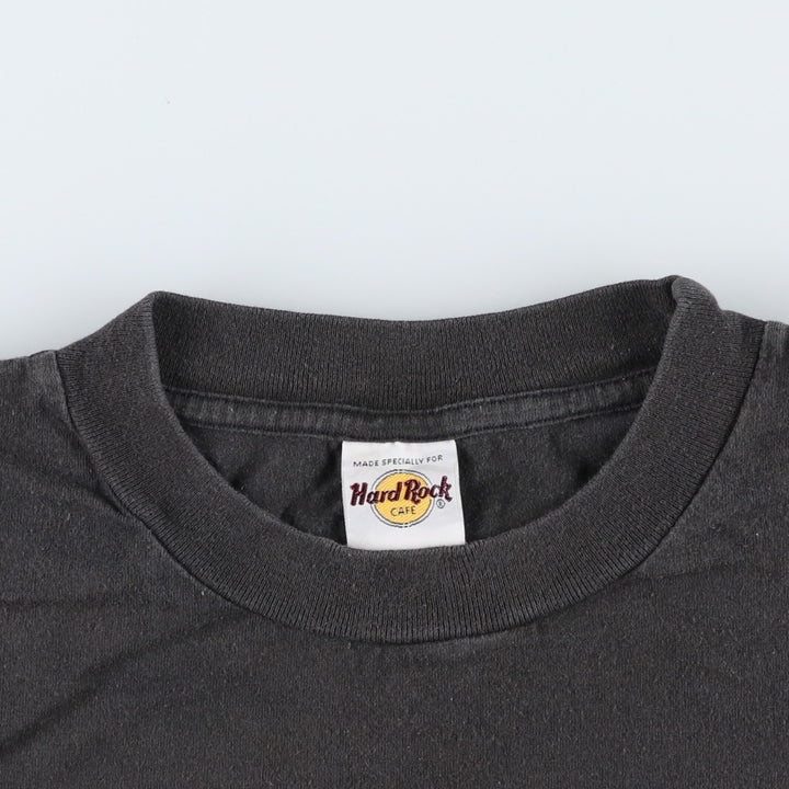 90s-00'S Hard Rock Cafe advertising T-shirt, men's size XL (approx.) unclear black type Vintage Second Hand