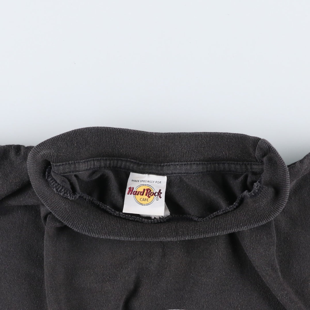 90s-00'S Hard Rock Cafe advertising T-shirt, men's size XL (approx.) unclear black type Vintage Second Hand