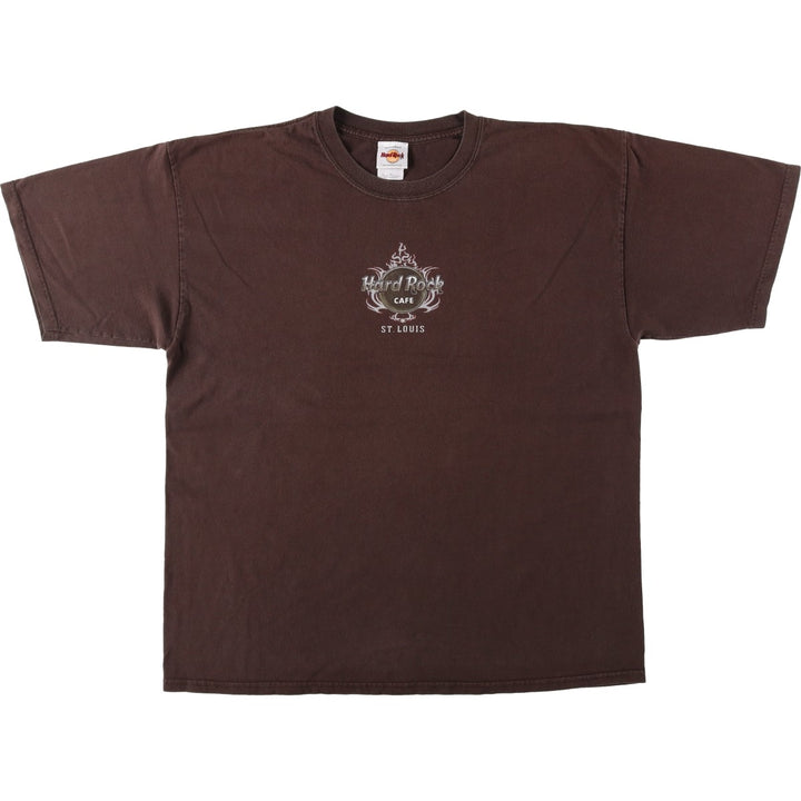 HARD ROCK CAFE advertising T-shirt featuring dragon and tiger patterns (men's size XL). cotton brown type Vintage Second Hand