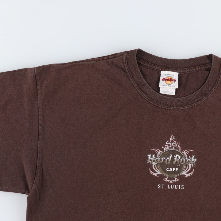 HARD ROCK CAFE advertising T-shirt featuring dragon and tiger patterns (men's size XL). cotton brown type Vintage Second Hand