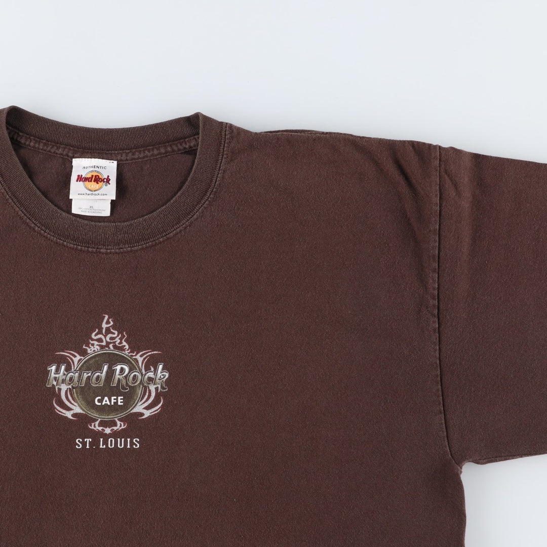 HARD ROCK CAFE advertising T-shirt featuring dragon and tiger patterns (men's size XL). cotton brown type Vintage Second Hand