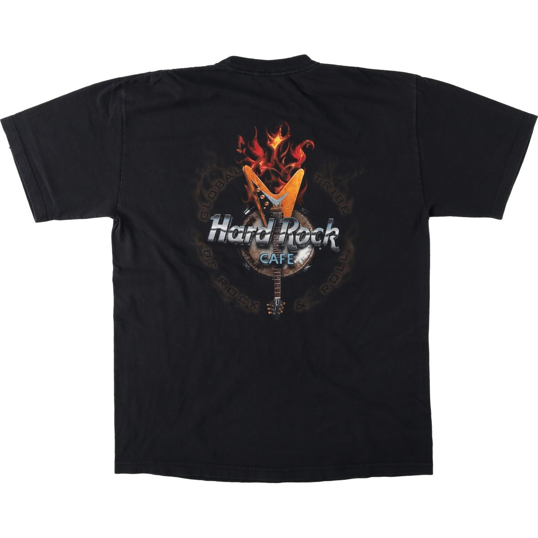 HARD ROCK CAFE Hard Rock Cafe Advertising T-shirt Men's L size cotton black type Vintage Second Hand