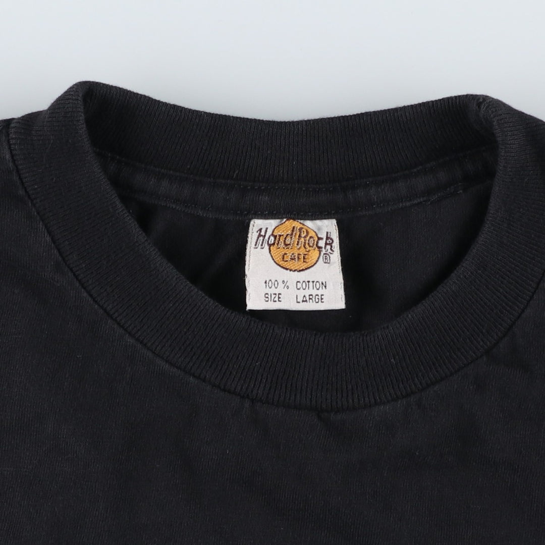 HARD ROCK CAFE Hard Rock Cafe Advertising T-shirt Men's L size cotton black type Vintage Second Hand