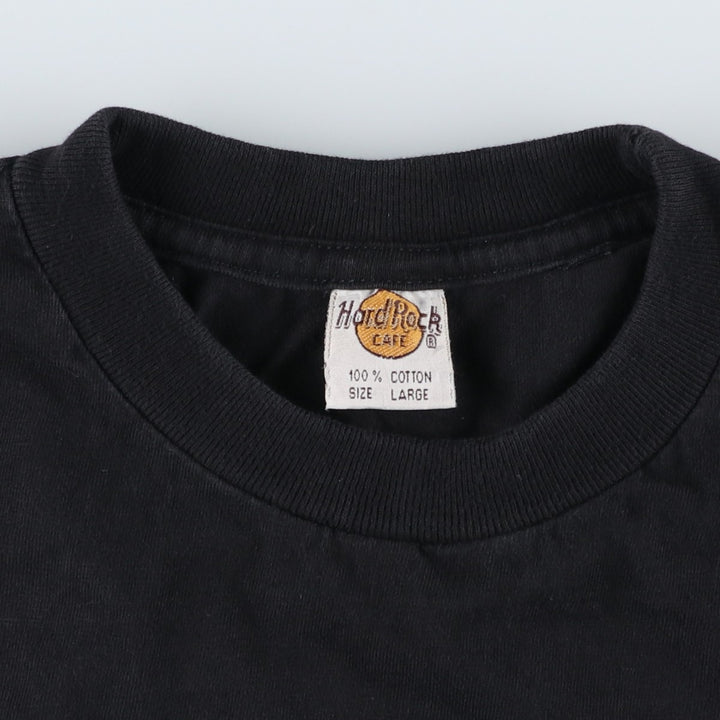 HARD ROCK CAFE Hard Rock Cafe Advertising T-shirt Men's L size cotton black type Vintage Second Hand
