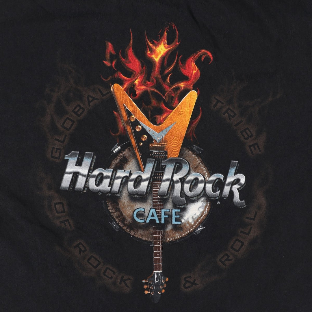 HARD ROCK CAFE Hard Rock Cafe Advertising T-shirt Men's L size cotton black type Vintage Second Hand