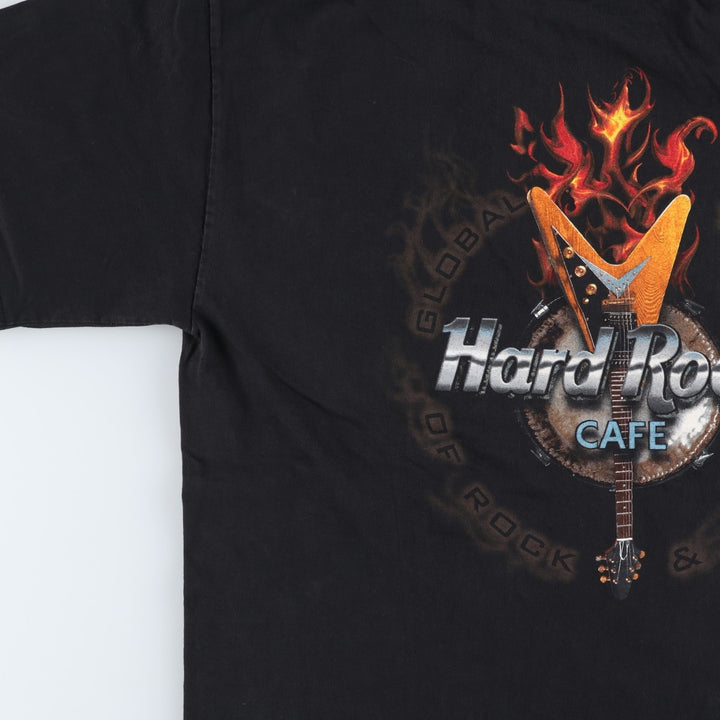 HARD ROCK CAFE Hard Rock Cafe Advertising T-shirt Men's L size cotton black type Vintage Second Hand