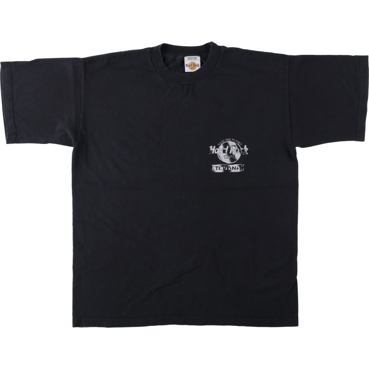 HARD ROCK CAFE Hard Rock Cafe Advertising T-shirt Men's L size cotton black type Vintage Second Hand