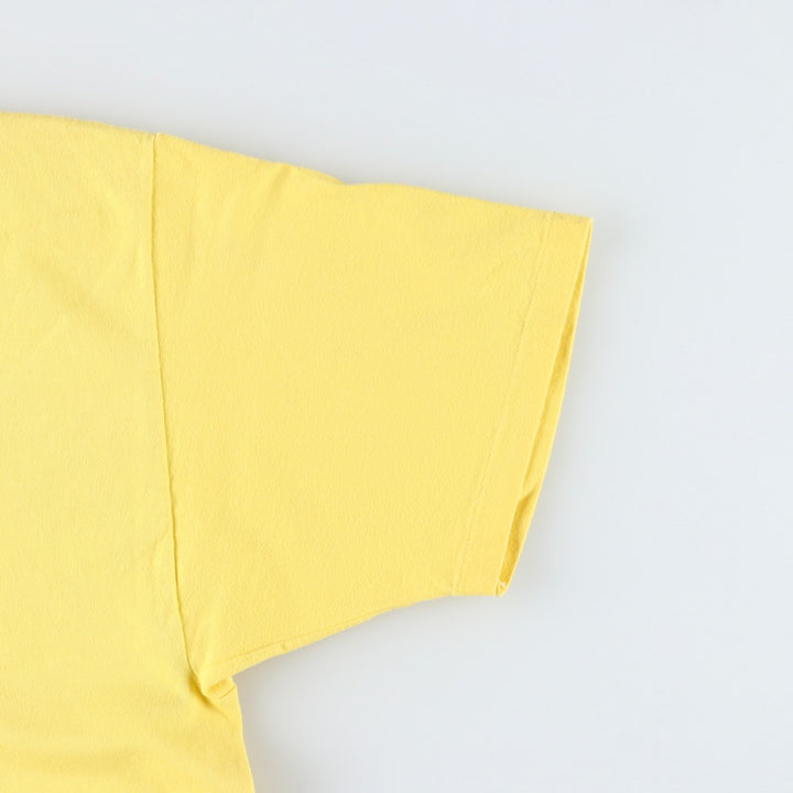 80'S Hanes BEEFY-T Blue Tag Parody Advertising T-Shirt, Made in USA, Men's XL Equivalent, Vintage cotton yellow type Vintage Second Hand