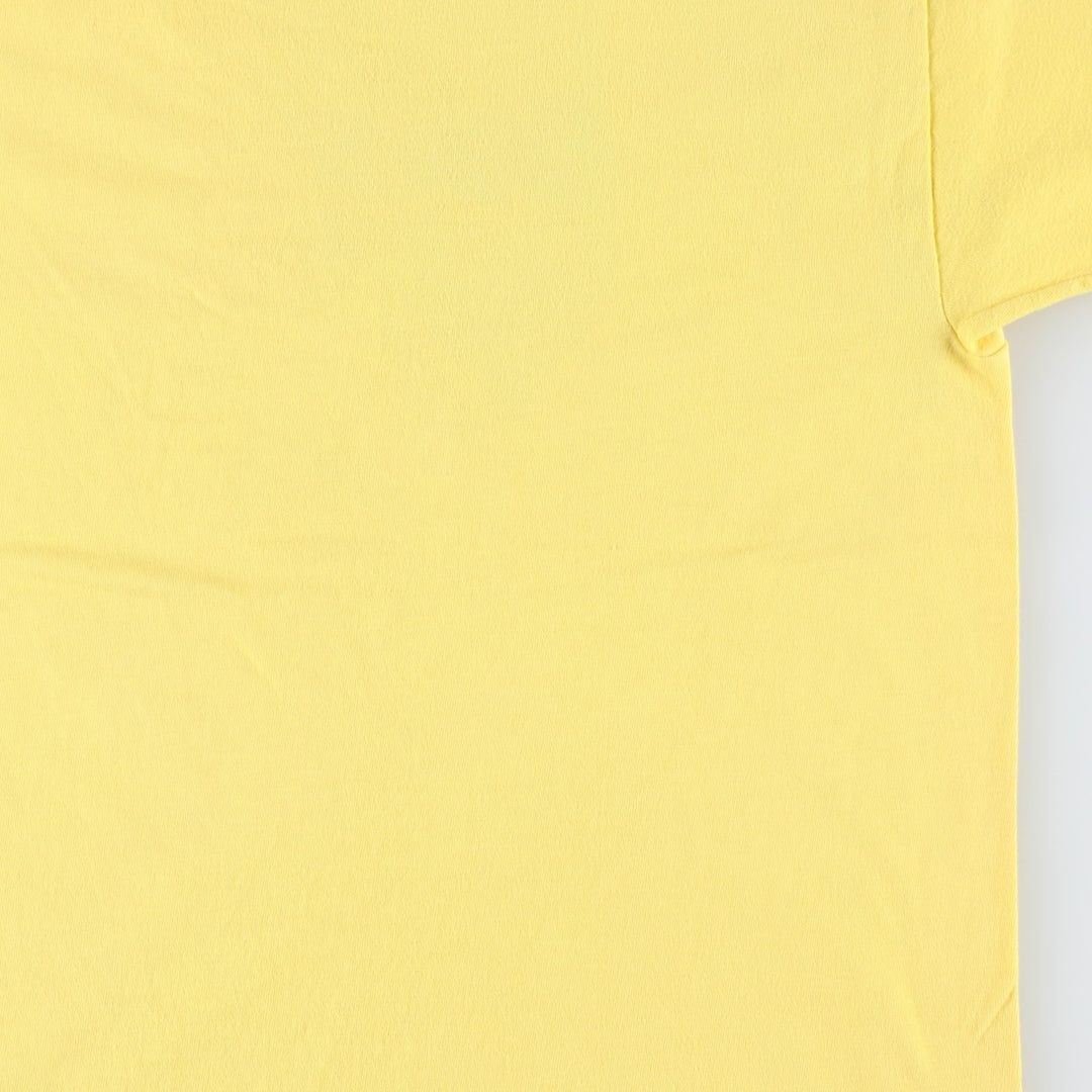 80'S Hanes BEEFY-T Blue Tag Parody Advertising T-Shirt, Made in USA, Men's XL Equivalent, Vintage cotton yellow type Vintage Second Hand