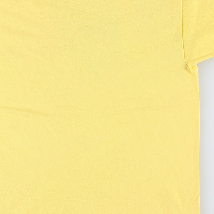 80'S Hanes BEEFY-T Blue Tag Parody Advertising T-Shirt, Made in USA, Men's XL Equivalent, Vintage cotton yellow type Vintage Second Hand