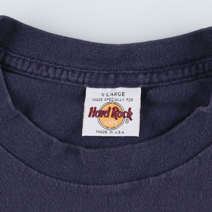 90'S HARD ROCK CAFE Hard Rock Cafe Advertising T-shirt Made in USA Men's XL Vintage cotton navy blue type Vintage Second Hand