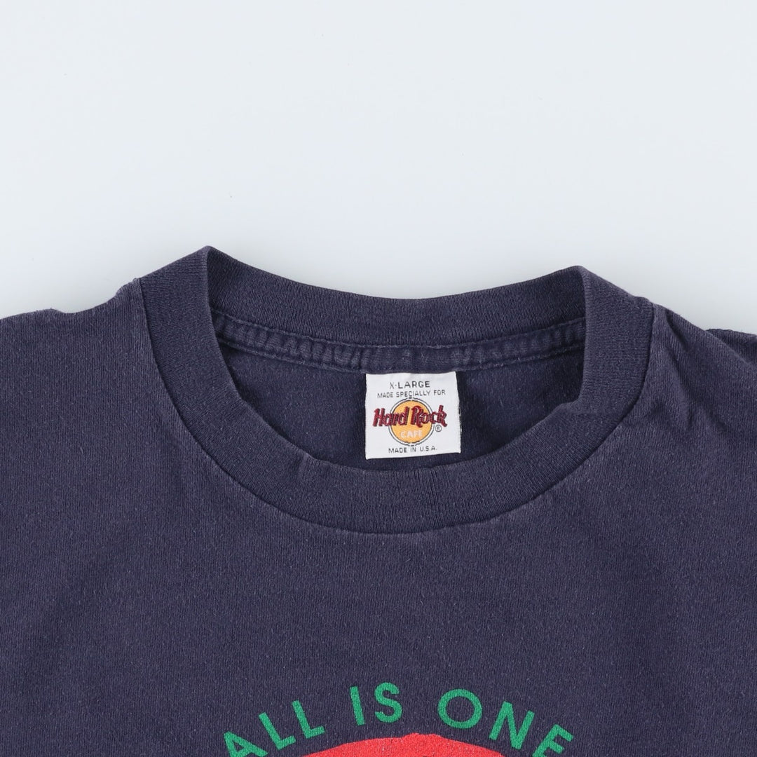90'S HARD ROCK CAFE Hard Rock Cafe Advertising T-shirt Made in USA Men's XL Vintage cotton navy blue type Vintage Second Hand
