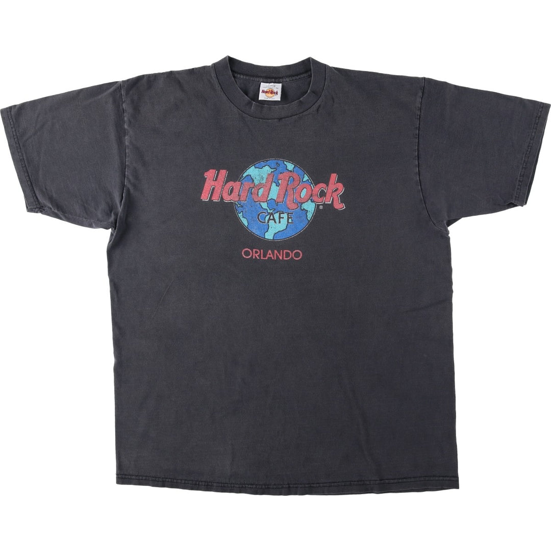 HARD ROCK CAFE Hard Rock Cafe Advertising T-shirt Made in USA Men's XL cotton Charcoal Vintage Second Hand