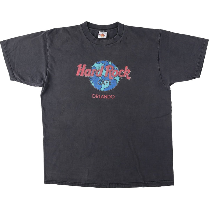 HARD ROCK CAFE Hard Rock Cafe Advertising T-shirt Made in USA Men's XL cotton Charcoal Vintage Second Hand