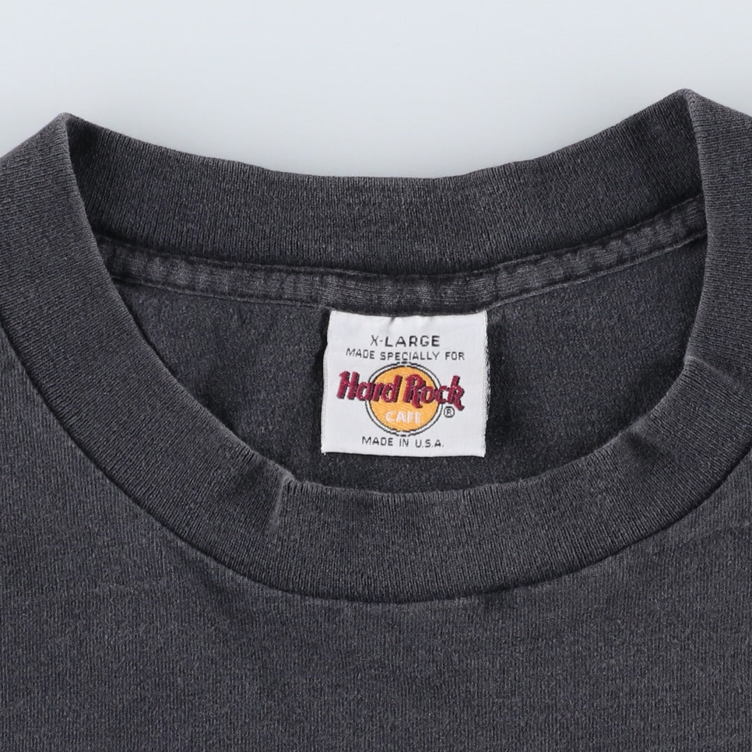 HARD ROCK CAFE Hard Rock Cafe Advertising T-shirt Made in USA Men's XL cotton Charcoal Vintage Second Hand