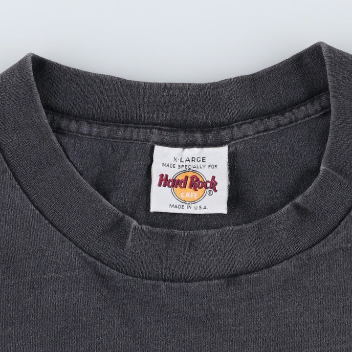 HARD ROCK CAFE Hard Rock Cafe Advertising T-shirt Made in USA Men's XL cotton Charcoal Vintage Second Hand