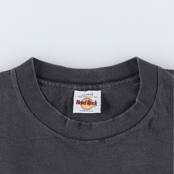 HARD ROCK CAFE Hard Rock Cafe Advertising T-shirt Made in USA Men's XL cotton Charcoal Vintage Second Hand