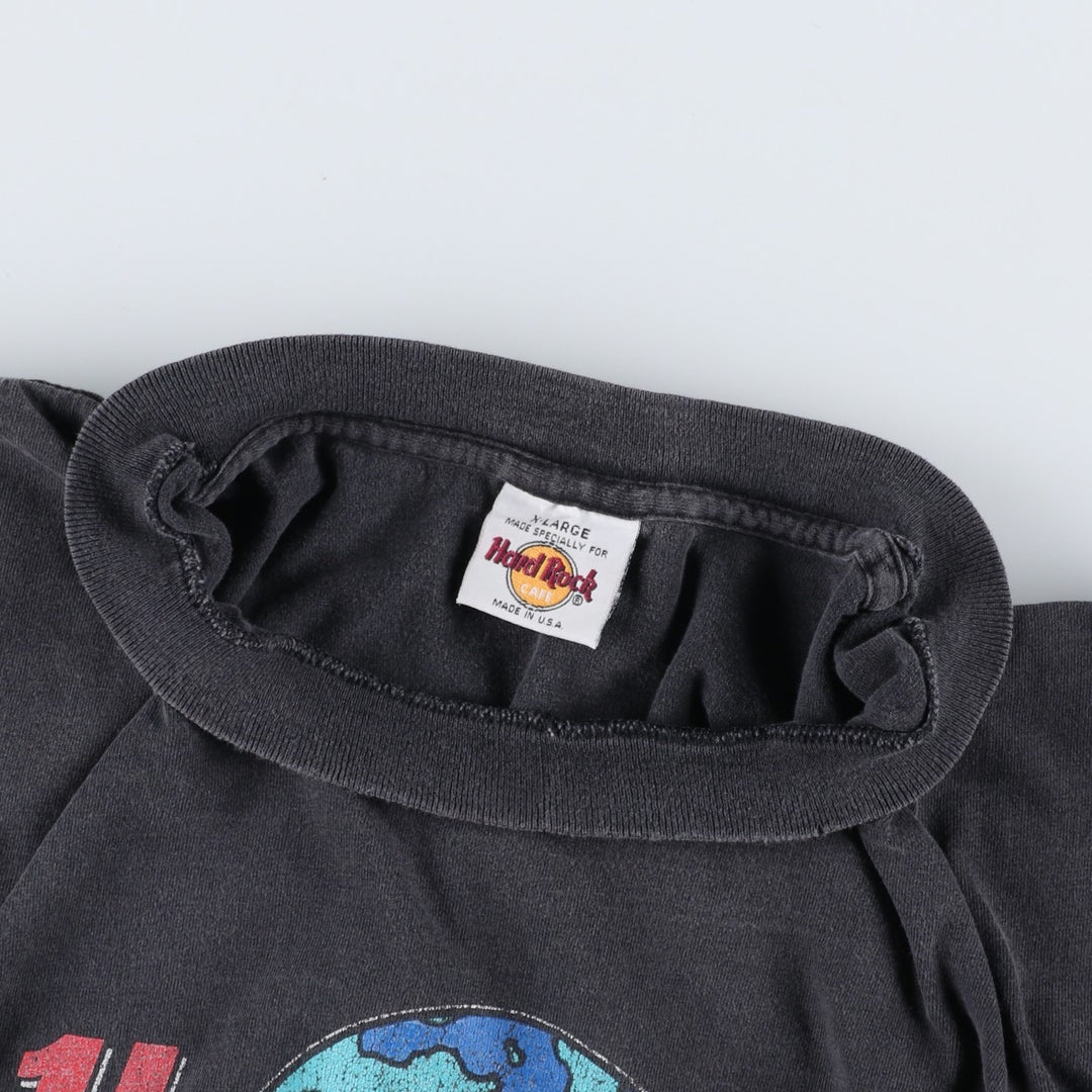 HARD ROCK CAFE Hard Rock Cafe Advertising T-shirt Made in USA Men's XL cotton Charcoal Vintage Second Hand