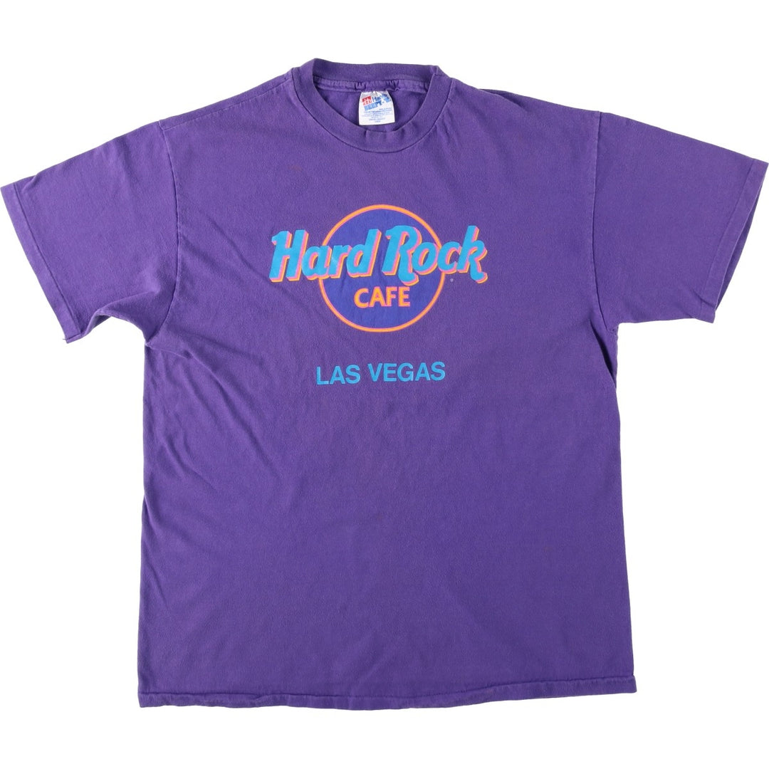 90'S Hanes HARD ROCK CAFE Advertising T-shirt Made in USA Men's L Vintage cotton purple type Vintage Second Hand