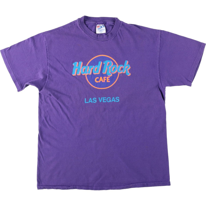 90'S Hanes HARD ROCK CAFE Advertising T-shirt Made in USA Men's L Vintage cotton purple type Vintage Second Hand