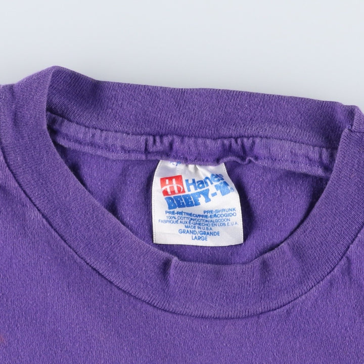 90'S Hanes HARD ROCK CAFE Advertising T-shirt Made in USA Men's L Vintage cotton purple type Vintage Second Hand