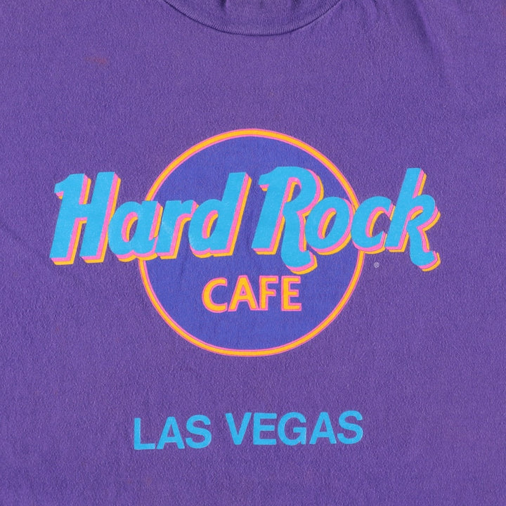 90'S Hanes HARD ROCK CAFE Advertising T-shirt Made in USA Men's L Vintage cotton purple type Vintage Second Hand