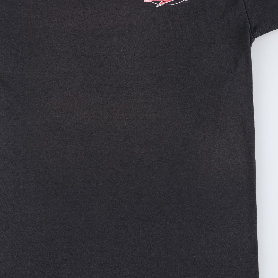 90'S TULTEX INTERSTATE BATTERIES back logo advertising T-shirt, men's size L (approx.) cotton black type Vintage Second Hand