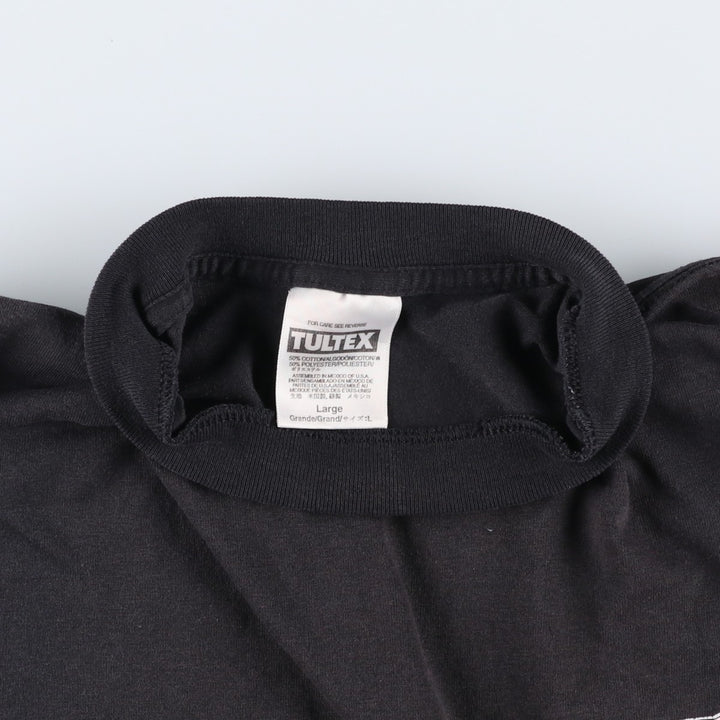 90'S TULTEX INTERSTATE BATTERIES back logo advertising T-shirt, men's size L (approx.) cotton black type Vintage Second Hand