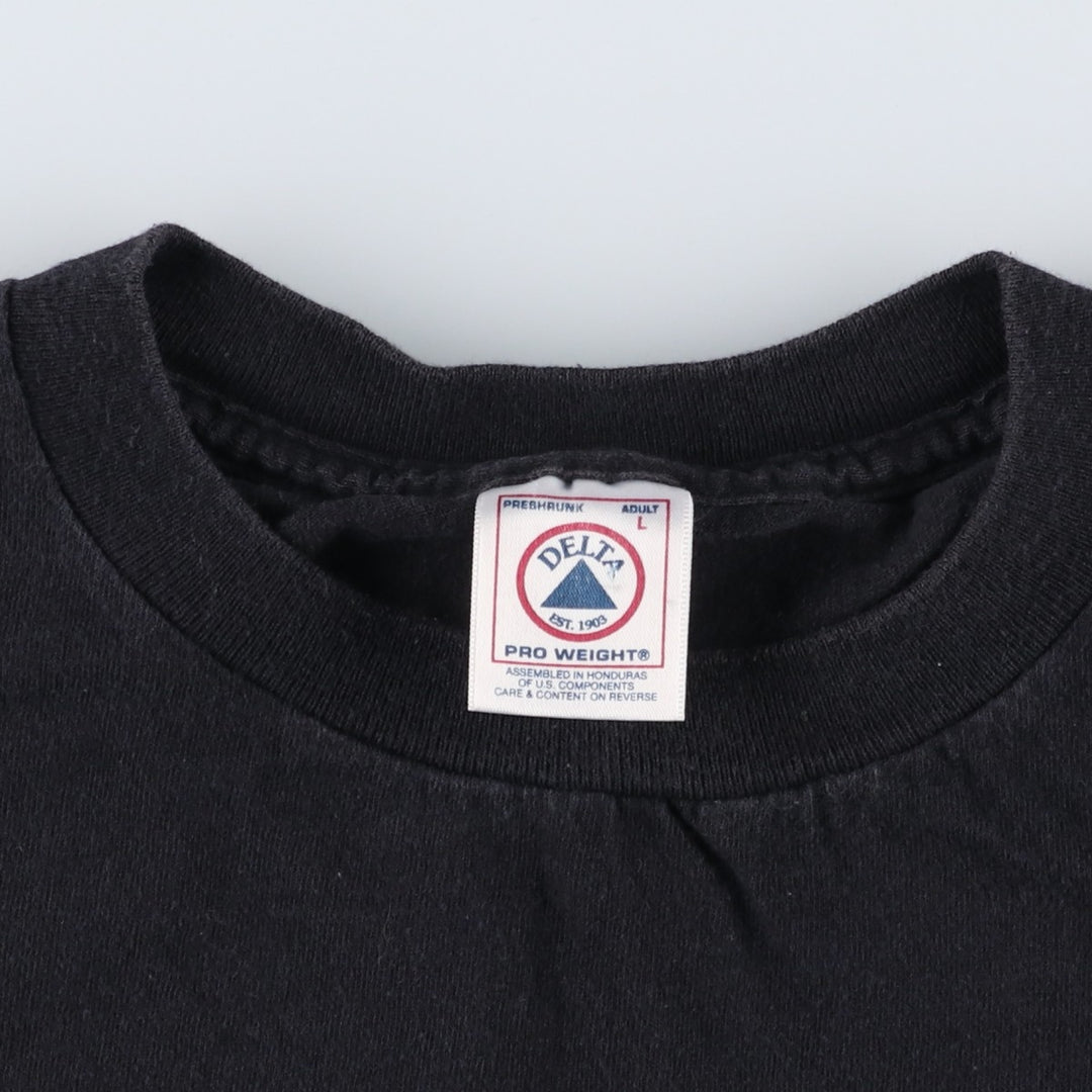 90s-00'S Delta MARS MUSIC advertising T-shirt, men's size L (approx.) cotton black type Vintage Second Hand