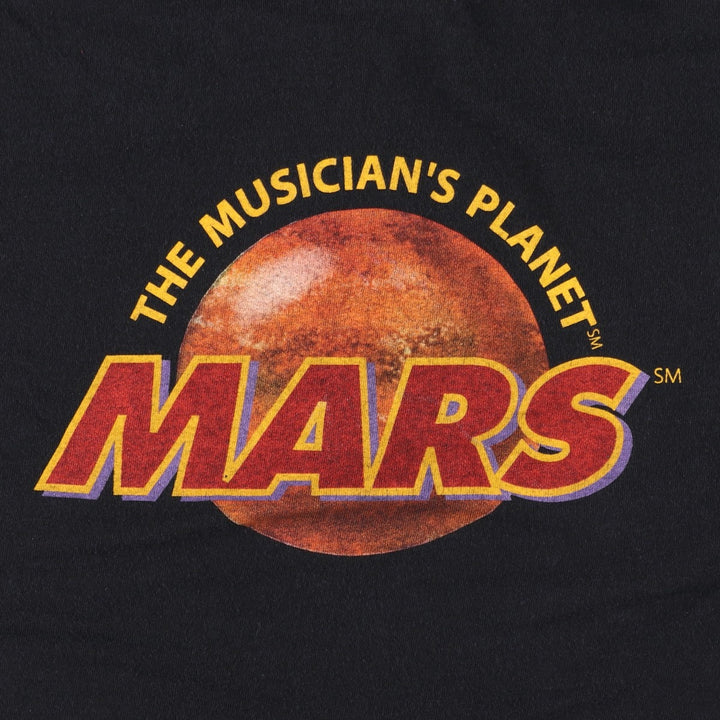 90s-00'S Delta MARS MUSIC advertising T-shirt, men's size L (approx.) cotton black type Vintage Second Hand